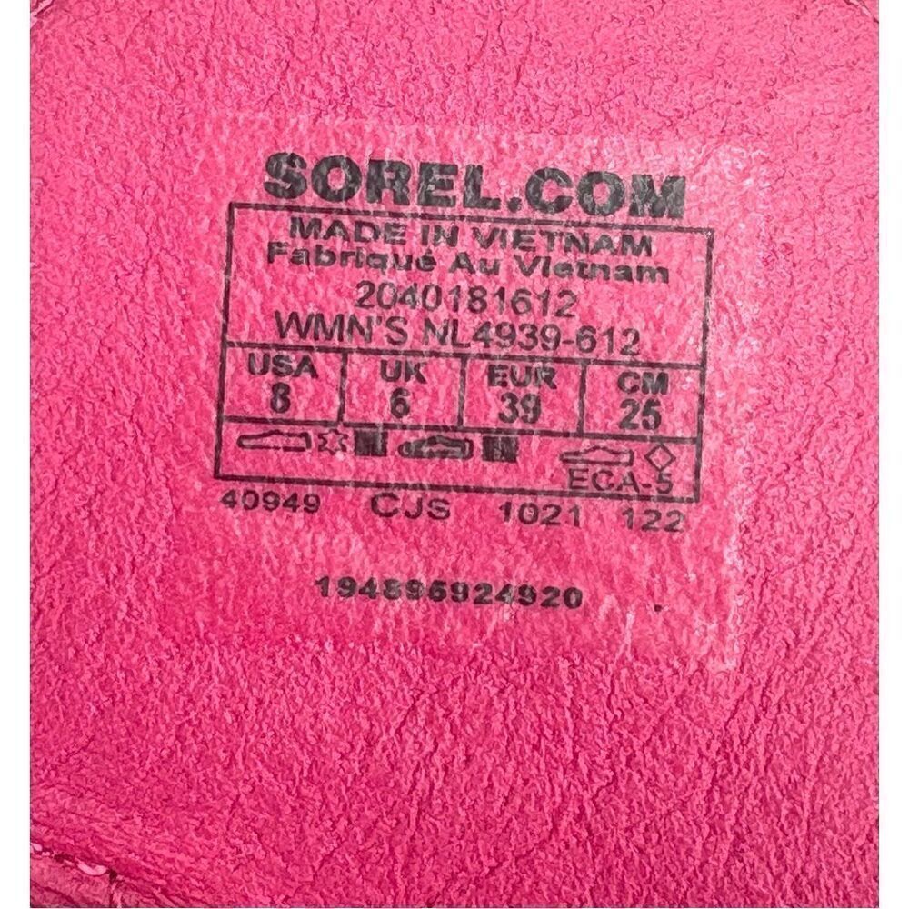 Sorel Kinetic Impact Leather Sling Sandal Sport Women Pink Yellow Ajustable 8 - Picture 7 of 7